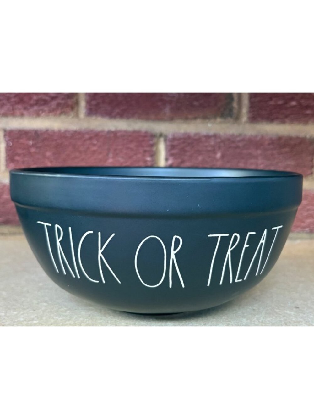 Rae Dunn Matte Black Halloween "Trick Or Treat" Artisan Collection Ceramic Bowl